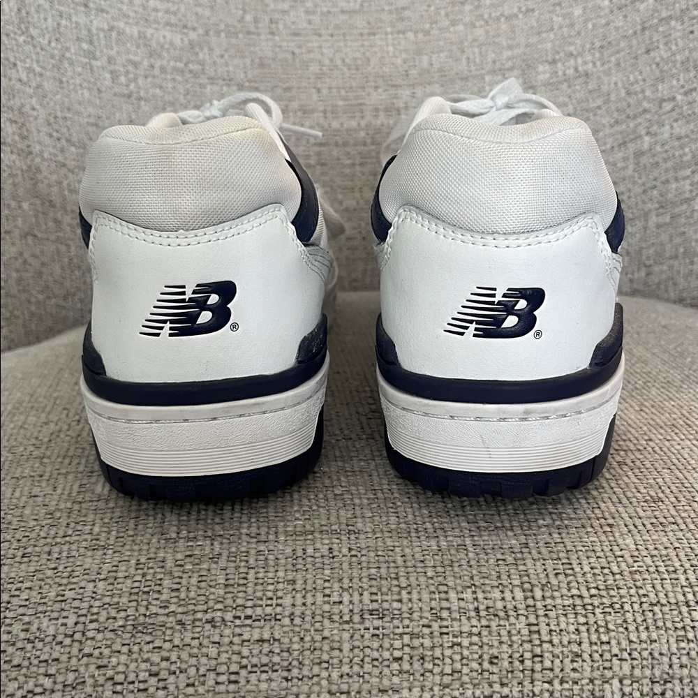 New Balance White and Dark Blue Athletic Shoes